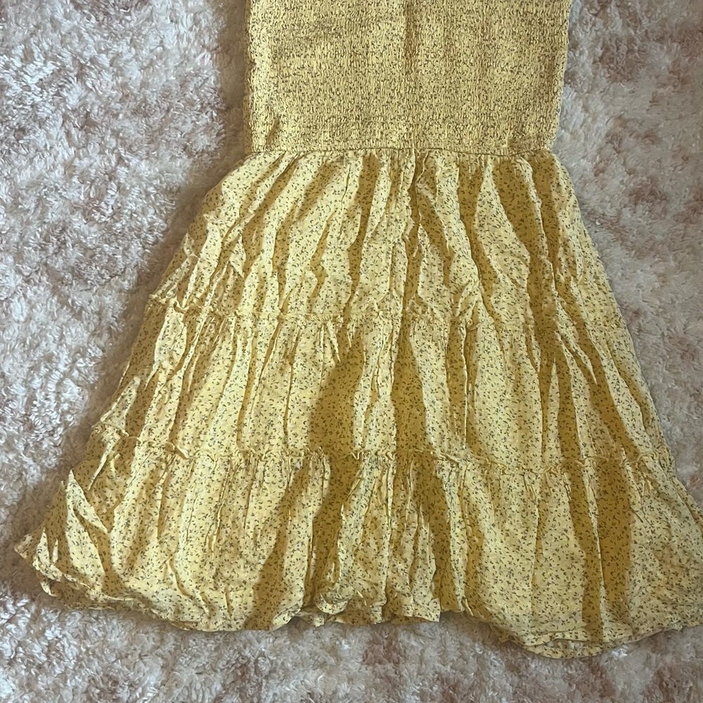 Hollister Yellow Strapless Sundress Sleeveless Mini